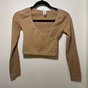 Light Brown cropped long sleeve